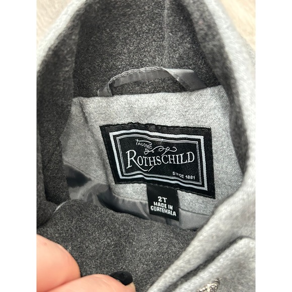 Rothschild Dress Coat & Hat Girls 2T Gray Military Style Double Breasted Winter - Picture 7 of 11